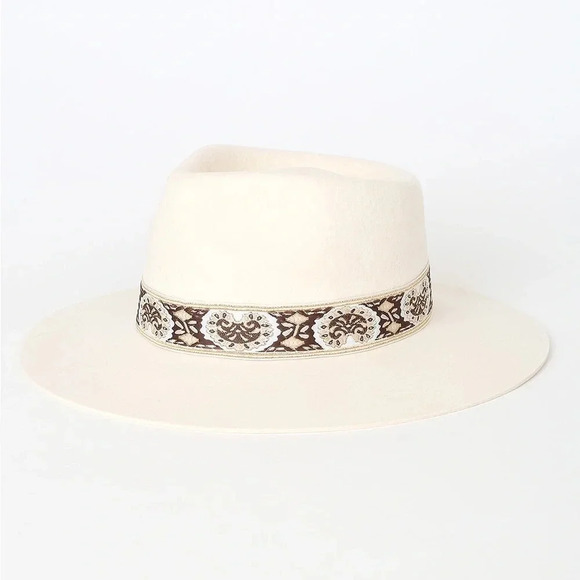 LACK OF COLOR THE BEVERLY WHITE WITH BROWN LACE LARGE NWT - Picture 2 of 9